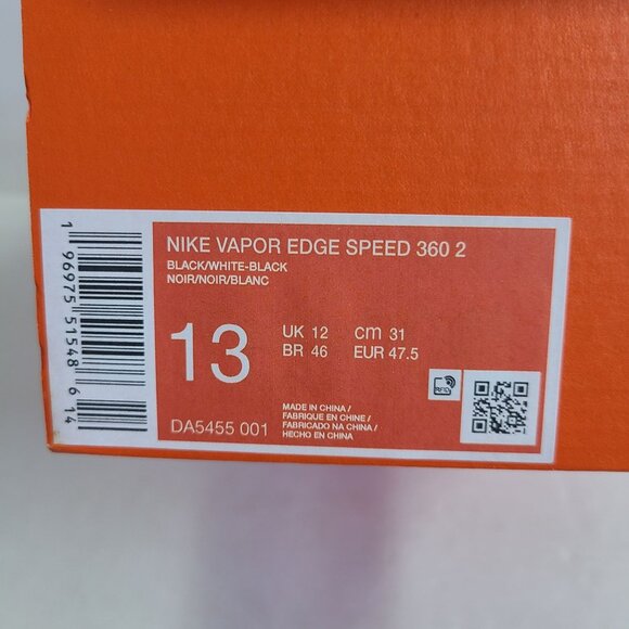Nike Vapor Edge 360 2 Football Cleats DA5455-001 Size 13 Black main image 4